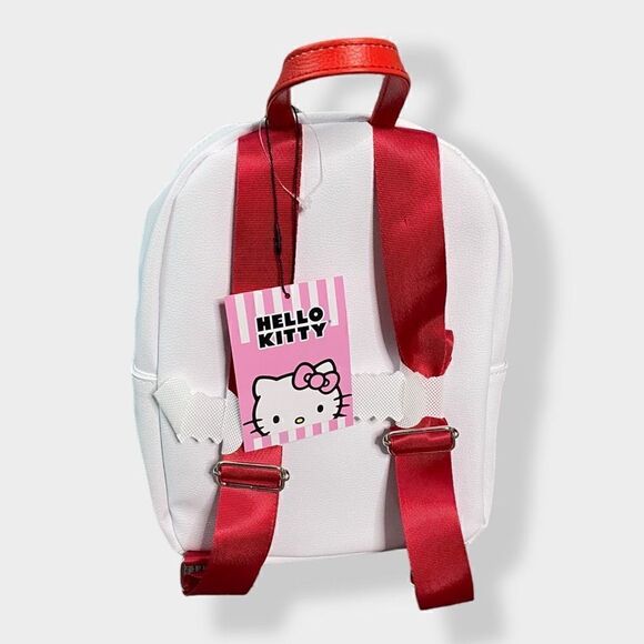 Hello Kitty Face Mini Backpack Faux Leather Sanrio Hard to Find New with Tags - Picture 7 of 8